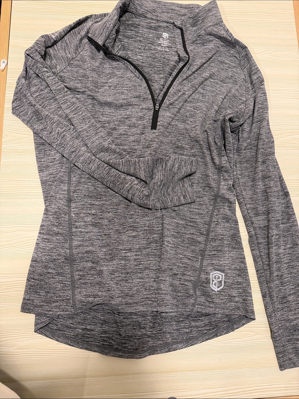 Women's Gray Quarter-Zip Active Pullover Hoodie